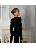 Paisley - Sleek Spliced Crewneck Slim-Fit Dress - Lumina Vancouver