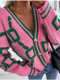 Pink Lumina Wear Malia warm cardigan with a cozy, soft knit and relaxed fit, perfect for layering and casual wear.