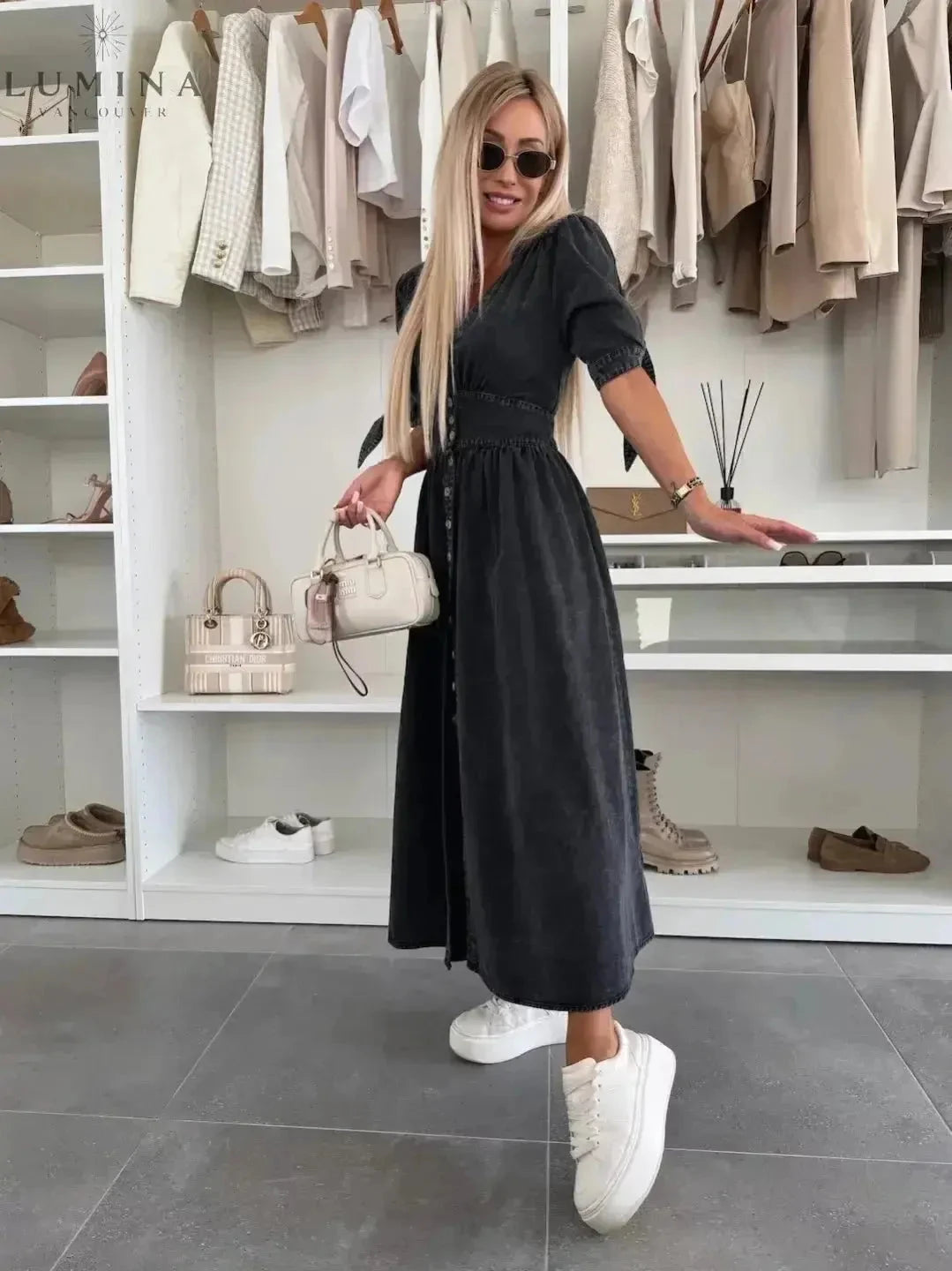 Julie -  Denim Dress - Lumina Vancouver