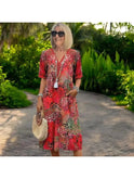 Lumina Wear Isla spring dress in vibrant red, featuring a lightweight, flowy fabric and stylish design for warm weather.
