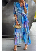 Lumina Wear Avalance chic multi-color maxi dress with elegant flowing fabric and vibrant pattern, perfect for stylish occasions.