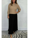 Sky blue Lumina Wear Mariana long-sleeved dress displayed on a hanger, featuring a fitted silhouette and elegant design.