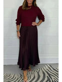 Sky blue Mariana long-sleeved dress by Lumina Wear, featuring a flowing silhouette and elegant design.