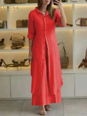 Lumina Wear Vivenne luxury two-piece set in khaki, featuring stylish top and matching pants for a sophisticated look.
