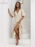 Avalon - Dress with Puff Sleeves - Lumina Vancouver