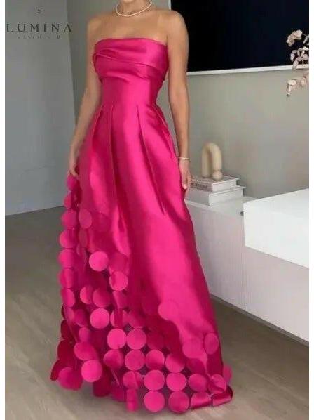 Lumina Wear Coraline long sheath circle evening dress, elegant floor-length gown with a fitted silhouette and stylish design.