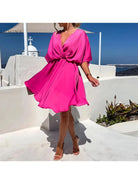 Lumina Vancouver pink rose elegant wedding guest dress in size 8-10, featuring a stylish and sophisticated design.