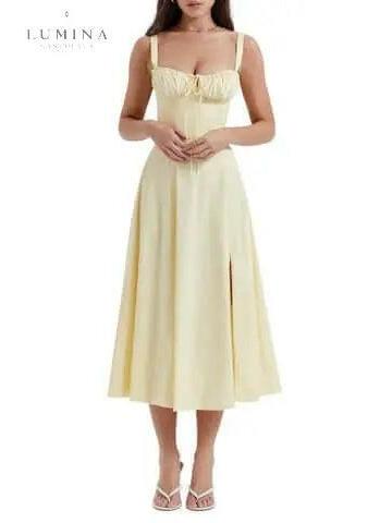Lumina Vancouver Venura spring wedding guest dress in white with floral print, size XS, featuring a flattering and elegant design