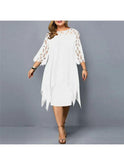 Plus size Annika midi dress by Lumina Wear, purple dress featuring a flowing silhouette and stylish design for women.