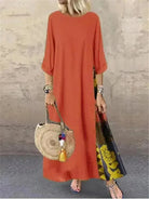 Lumina Vancouver Lucia casual dress in yellow, M size, displayed on a hanger showing lightweight fabric and relaxed fit.