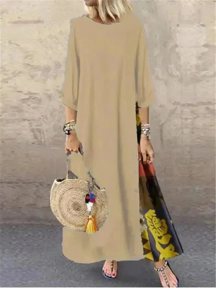 Yellow Lucia casual dress by Lumina Vancouver, featuring a relaxed fit and stylish design, displayed on a hanger.