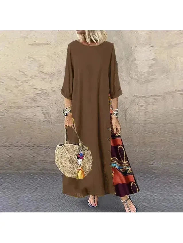 Yellow Lucia casual dress by Lumina Vancouver, front view showing lightweight fabric and relaxed fit for everyday wear.