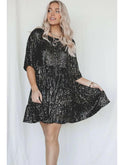 Lumina Wear Luminette sparkling mini dress in white and silver, featuring a fitted silhouette and shimmering fabric.