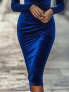 Luna | Boat Neck Velvet Bodycon Dress - Lumina Vancouver - Lumina Vancouver