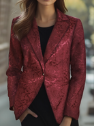 Luna | Burgundy Jacquard Blazer - Lumina - Lumina Vancouver