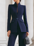 Luna | Navy Blazer Wide Leg Trousers Set - Lumina - Lumina Vancouver