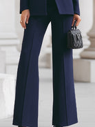 Luna | Navy Blazer Wide Leg Trousers Set - Lumina - Lumina Vancouver