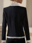 Luna | Pearl Button Blazer Lace Trim - Lumina - Lumina Vancouver