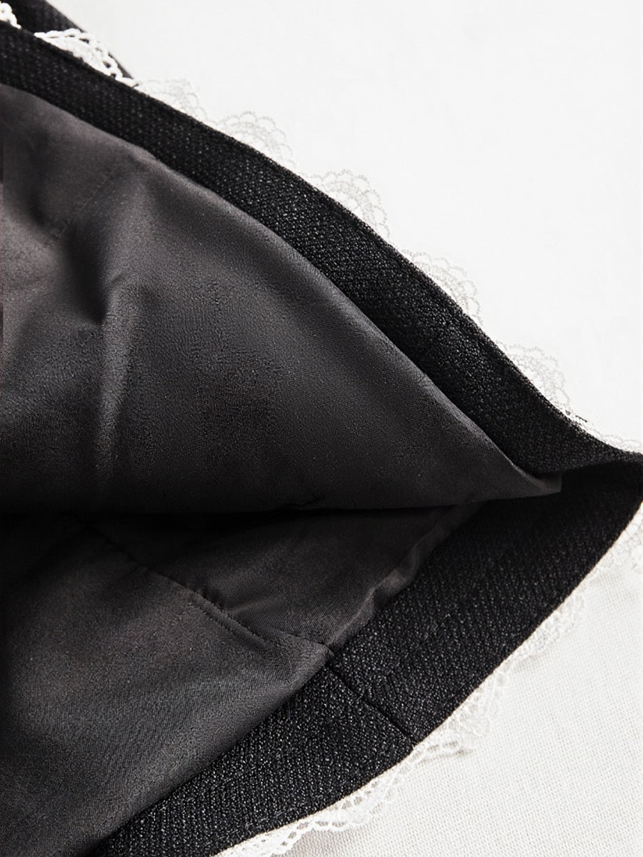 Luna | Pearl Button Blazer Lace Trim - Lumina - Lumina Vancouver
