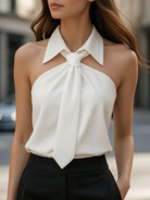 Luna | Sleeveless Halter Blouse Neck Tie - Lumina - Lumina Vancouver
