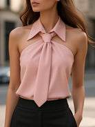 Luna | Sleeveless Halter Blouse Neck Tie - Lumina - Lumina Vancouver