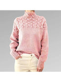 Light blue Lyla turtleneck sweater by Lumina Wear featuring a cozy knit, long sleeves, and a fitted style.