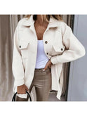 White Lynara stylish autumn jacket by Lumina Wear, featuring a cozy design perfect for fall weather.