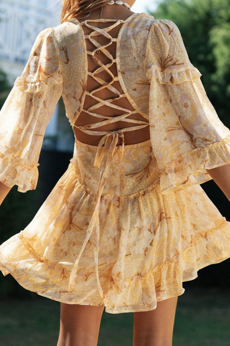 Lyra | V-Neck Dress Floral Print - Lumina - Lumina Vancouver