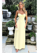 Maelys - Lace-Up Sleeveless Maxi Dress