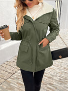 Maisie cozy sherpa-lined parka jacket by Lumina Wear, black, with adjustable fit, perfect for cold weather.
