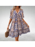 Green Marielle Boho Swing Dress by Lumina Wear, flowing style with relaxed fit, perfect for casual and bohemian looks.