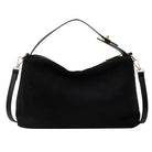 Lumina Marielle textured minimalist shoulder bag with curved shape in coffee color, stylish and sleek handbag for everyday use.