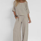Light gray Mary relaxed fit coordinated outfit from Lumina Wear, featuring a casual dress with matching set design.
