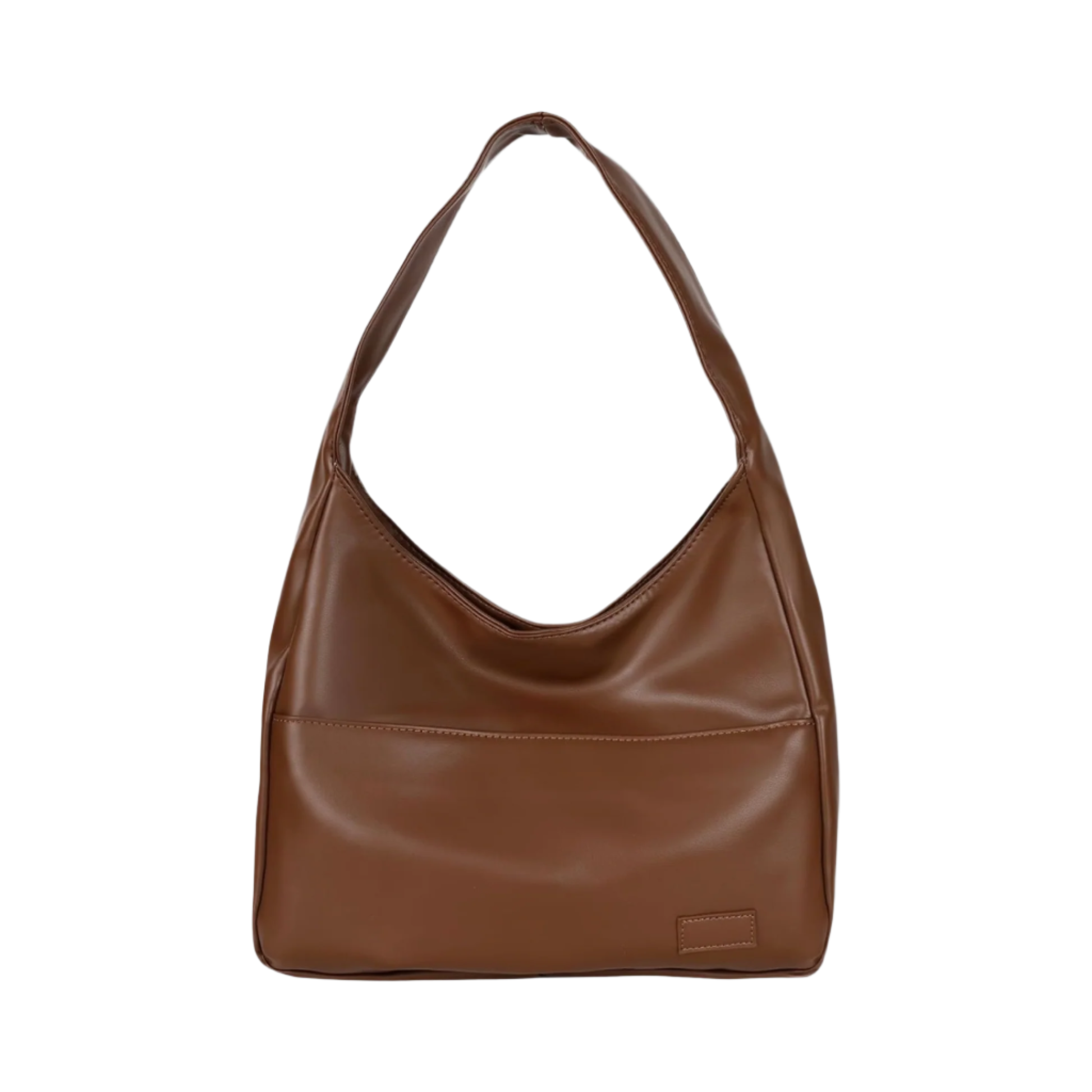 Black Maya Lumina shoulder handbag with spacious interior and chic vegan leather design, perfect for everyday use.