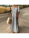 Blue MIA Boho Dress by Lumina Wear, featuring relaxed fit and bohemian style, shown on a model against a neutral background.