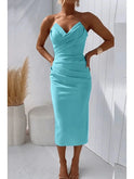 Blue Milly strapless dress by Lumina Wear featuring a sleek, elegant design perfect for formal occasions.