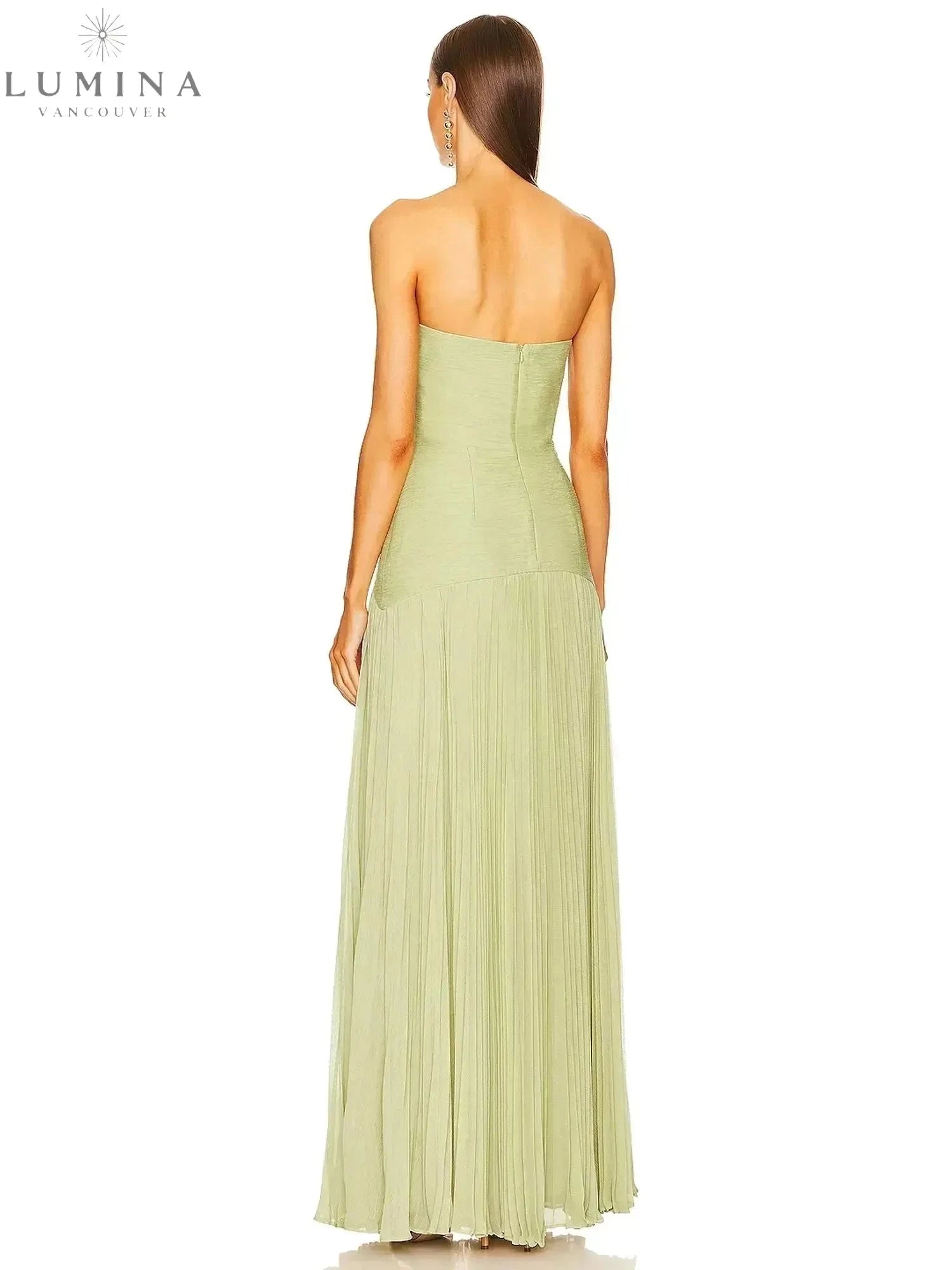 Lumina Vancouver Morgane sleeveless drop-waist maxi dress, perfect for wedding guests, with a flowing silhouette and elegant design.