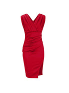 Nadinee™ - V-Neck Dress With Slit