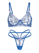 Lumina Vancouver Nautical Nights Blossom lingerie set, blue 2-piece sleepwear with floral and nautical design, soft fabric and comfortable fit.