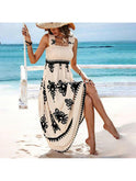 Cream Nereza bohemian maxi dress by Lumina Wear, flowing fabric with intricate patterns, perfect for casual or boho chic styles.