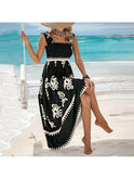 Cream Nereza Bohemian Maxi Dress by Lumina Wear, flowing fabric, boho style, full length, displayed on a hanger.