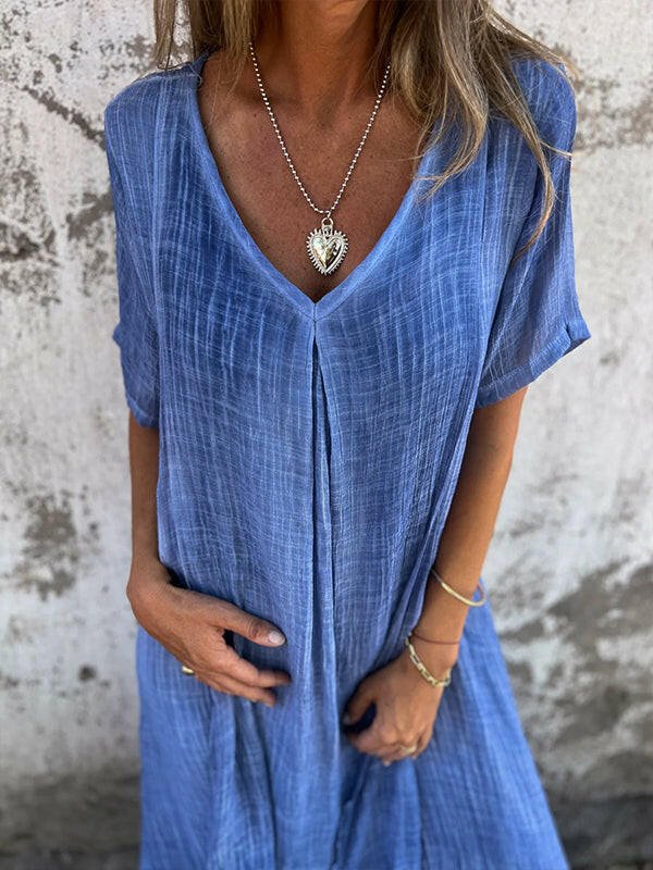 Blue NIA™ Maxi-dress by Lumina Vancouver, flowing fabric and elegant design, perfect for summer or special occasions.