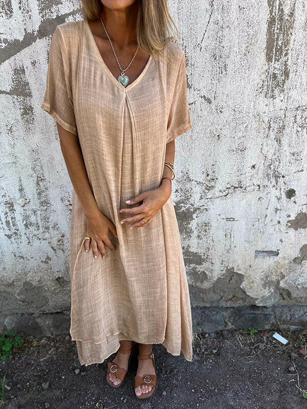 Blue NIA™ maxi dress by Lumina Vancouver, flowing sleeveless design, perfect for casual or semi-formal occasions.