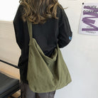 Noa beige canvas shoulder bag with oversized minimalist design by Lumina Wear, featuring a spacious, stylish handbag for everyday use.