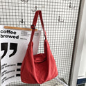 Beige minimalist canvas shoulder bag by Lumina Wear featuring an oversized design, perfect for stylish everyday use.