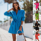 Nova | Blazer Dress Notched Lapel Belted - Lumina - Lumina Vancouver