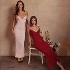 Pink Rosamond bodycon dress with corset bodice by Lumina Vancouver, fitted style, shown on a model.