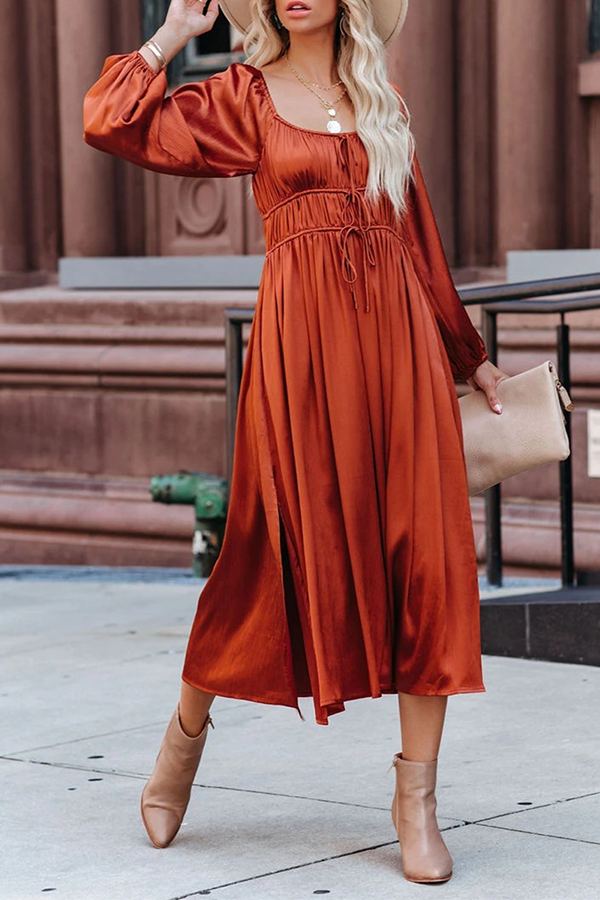 Orange Niamh Everyday Elegance midi dress by Lumina Vancouver, featuring a stylish mini dress design and elegant fit.
