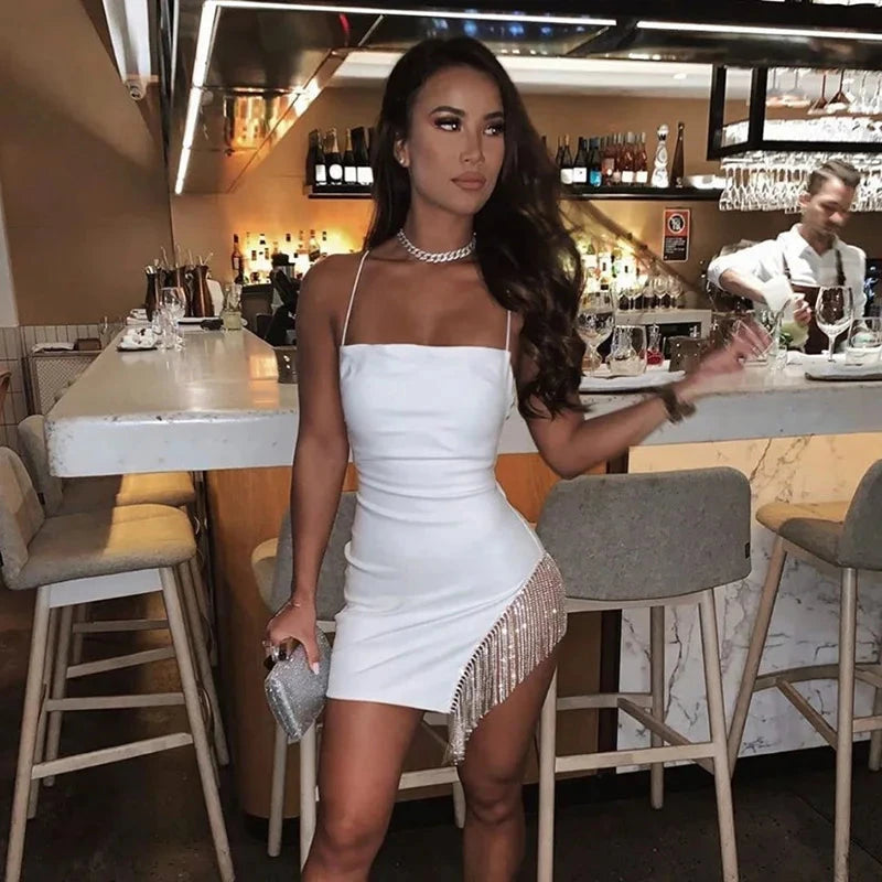 Nova | Mini Dress Bodycon Beaded Fringe - Lumina - Lumina Vancouver