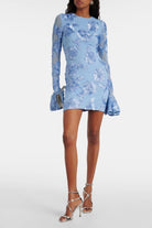 Women’s Mini Dress – Floral Embroidery – Open Back – Long Sleeve – Tailored Fit by Lumina Vancouver